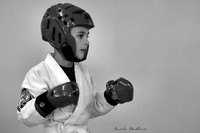 B&W Youth Picture - Karate pose