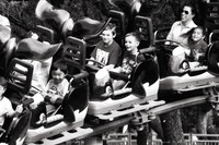 B&W Amusement Park - Family Photo